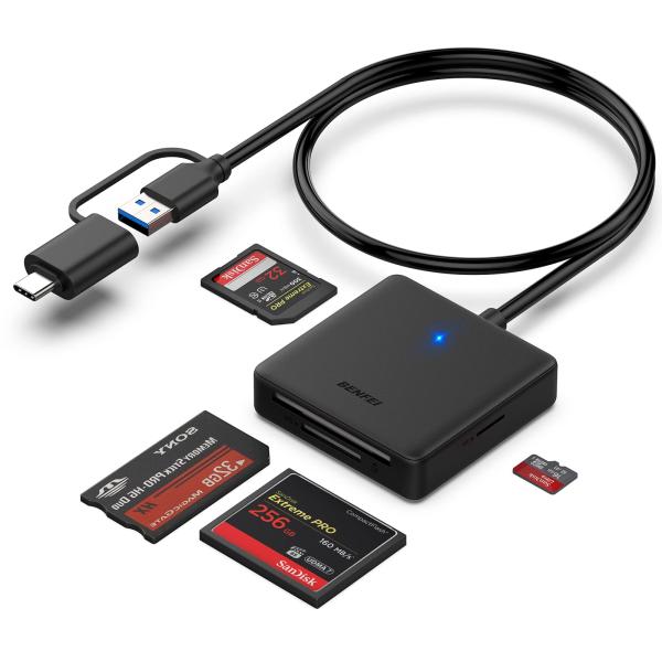 CONNECTEUR USB/USB C CARD READER 4IN1